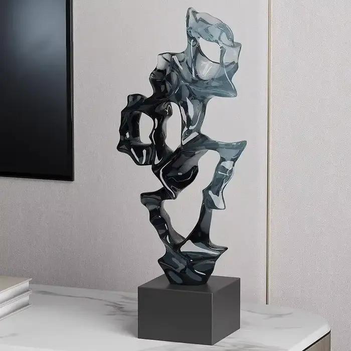 Lumière chaude de luxe, Simple, abstraite, haut de gamme, Sculpture, ornement, étagère, cadeau, salon, porche, armoire à vin, décoration