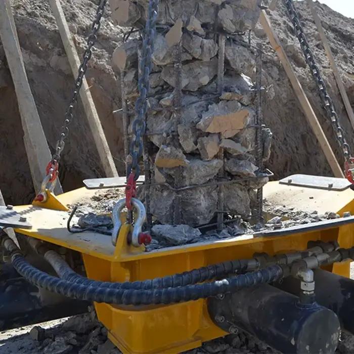 Casse-pieux en béton, Fendeur de roche, Machine de rupture de pieux de fondation, Coupe-pieux, Fendeur de pieux ronds et carrés, Type hydraulique