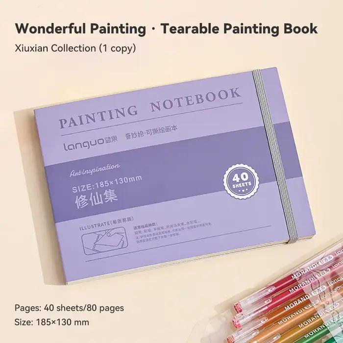 Carnet de croquis de dessin Portable, 40 feuilles, carton blanc épais, Mini livre d'art en Graphite pour peinture à l'aquarelle