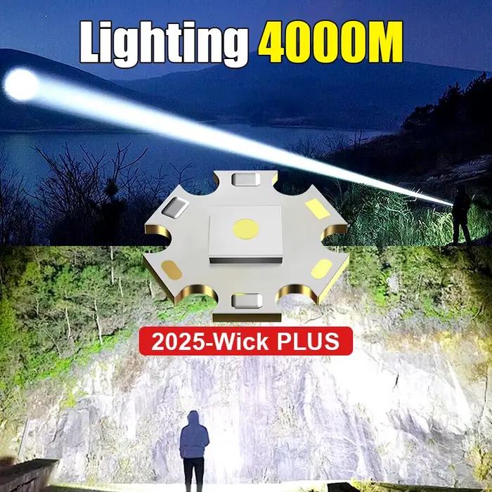 Lampe de poche Ultra puissante 1200W, lumière forte, Rechargeable, lanterne tactique, longue portée, Camping, randonnée, torche haute puissance