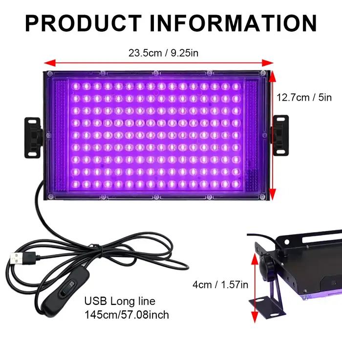 Lampe UV LED USB à lumière violette 395nm 405nm pour polymérisation, détection fluorescente, colle sans ombre, polymérisation de résine et huile verte