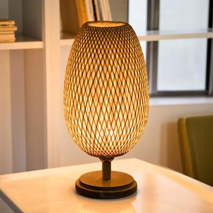 Lampe de sol en bambou tricotée à la main JOYINLED