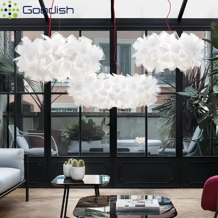Lampes suspendues de style pétale de fleur d'art italien plafonniers texturés en nuage pour salon salle à manger chambre décoration de la maison lustre