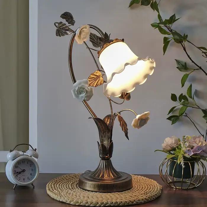 Lampe de Table Led de Style Art pastoral rétro français, pour la décoration de la maison, salon, chambre à coucher, chevet, salle à manger, lampe de Table de jardin