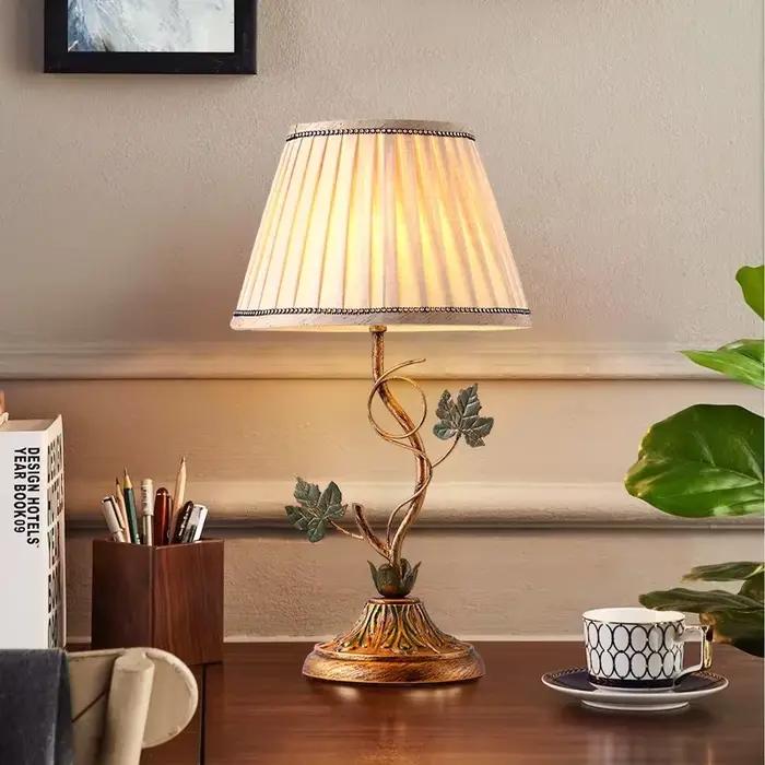 SANDYHA lampe de Table en céramique nordique tissu Art abat-jour lumière LED pour chambre salon étude canapé