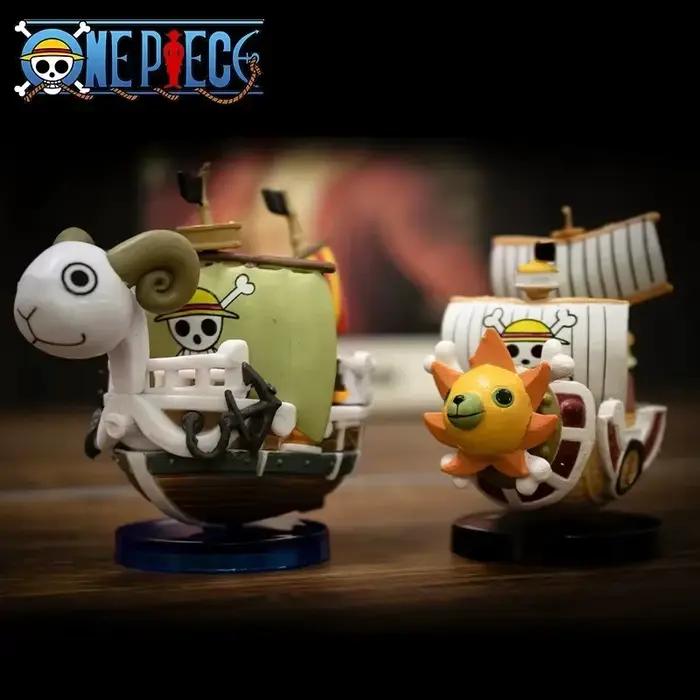 Figurine d'anime One Piece de 7 cm, modèle Luffy, bateau miniature super mignon, THOUSANDSUNNY Going Merry, figurine d'action assemblée, jouet pour les fans