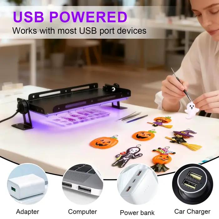 Lampe UV LED USB à lumière violette 395nm 405nm pour polymérisation, détection fluorescente, colle sans ombre, polymérisation de résine et huile verte