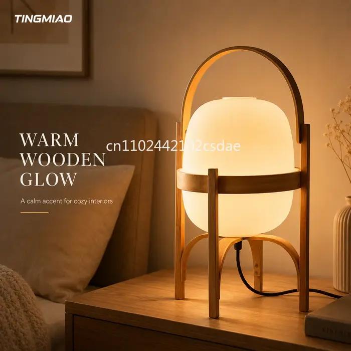 Lampe de sol en bois de style japonais pour salon et bureau