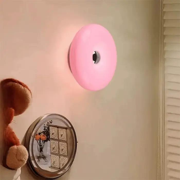 Éclairage tricolore en plastique beignet applique moderne économie d'énergie interrupteur tactile lampe réglable USB