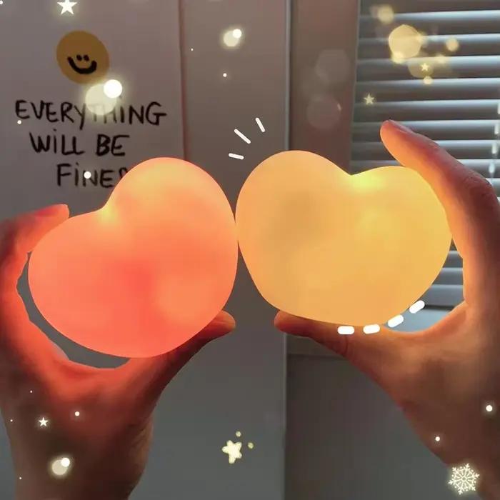 Lampe LED 3D créative en forme de cœur d'amour, veilleuse romantique rouge rose pour mariage, ornement d'anniversaire, noël, décoration de lumière ambiante pour la maison