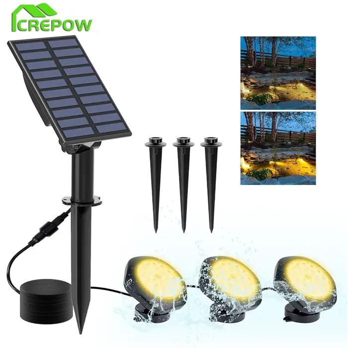 Lumière solaire de piscine 3LEDS 3000k, décoration de fontaine d'étang de natation, lampe sous-marine IP68, projecteur de jardin, d'aquarium, de Patio