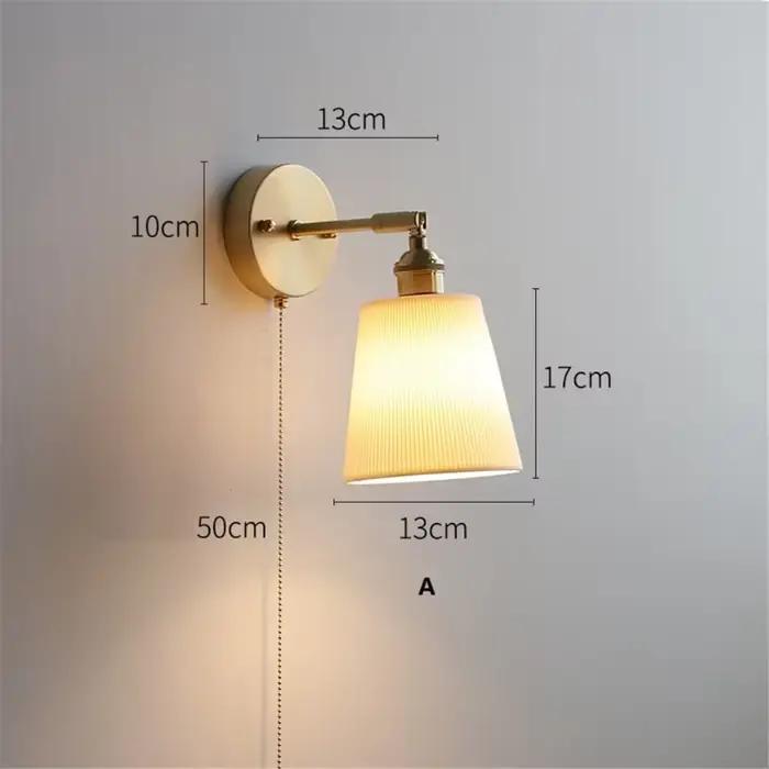 Lampe murale moderne en céramique blanche avec interrupteur à tirer pour éclairer la chambre, le couloir, l'entrée, la cuisine, la salle à manger, la salle de bains et plus encore