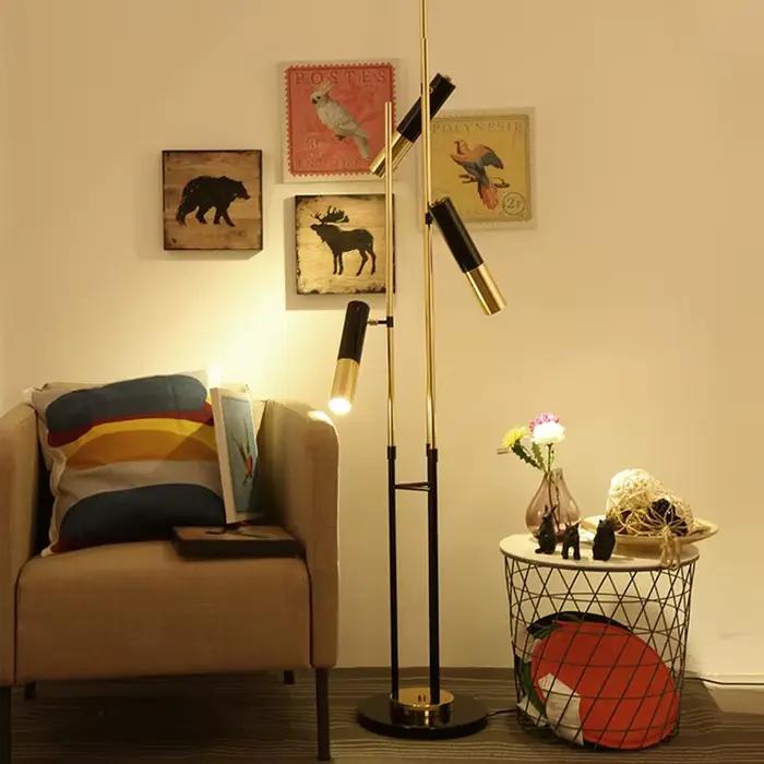 Lampe LED autoportante en fer au design nordique, éclairage d'intérieur, avec intervalles réglables, disponible en noir et en or, luminaire décoratif de plafond, idéal pour un salon, une chambre à cou