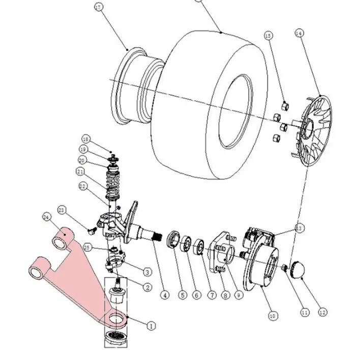 Bras de suspension avant droit et gauche Excar pour pièces de chariot de golf OEM 4.02.01.01.028 4.02.01.01.029