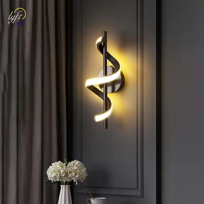 Mur LED lampe pour salon TV canapé chambre chevet lumières luminaire décoration maison luxe nordique intérieur applique murale appliques