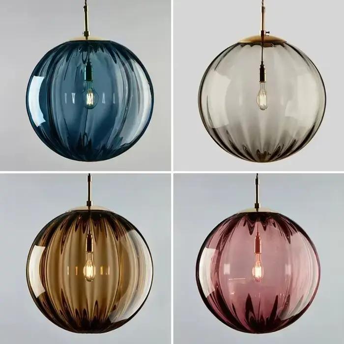 Lampe LED Suspendue en Forme de Boule de Verre au Design Nordique Moderne