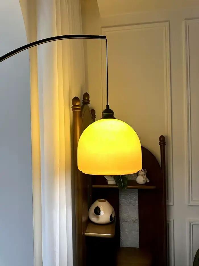Abat-jour en verre Orange lampadaire rétro pêche lampadaires pour salon canapé chambre étude éclairage sur pied E27 décor à la maison