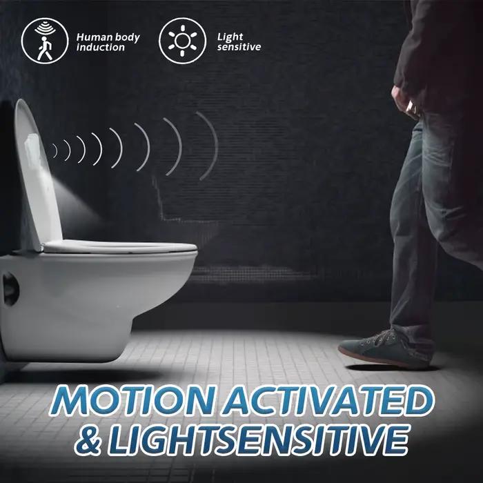 Capteur de mouvement LED rétro-éclairage lampe de Projection de toilette toilette créative Mini lampe de nuit cuvette de toilette siège capteur lampe d'éclairage