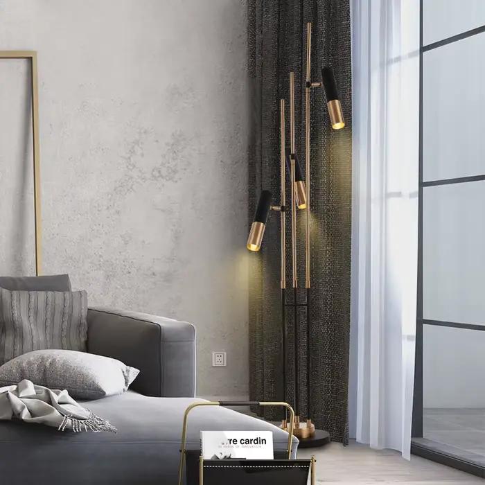 Lampe LED autoportante en fer au design nordique, éclairage d'intérieur, avec intervalles réglables, disponible en noir et en or, luminaire décoratif de plafond, idéal pour un salon, une chambre à cou