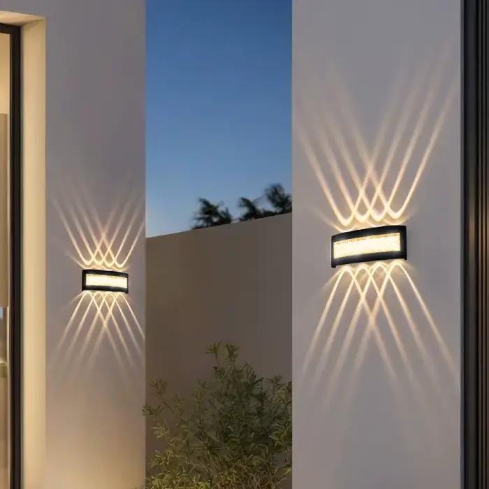 Lampe murale extérieure étanche IP65, moderne, pour cour, couloir, salon, chambre à coucher, 85-265V, éclairage vers le haut et vers le bas, lampe de décoration