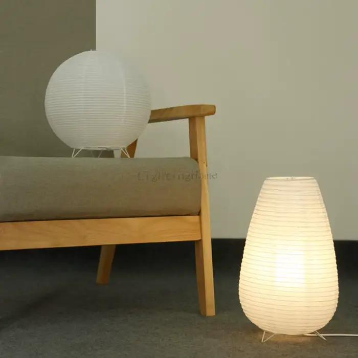 Lanterne en papier nordique lampe de Table Style japonais moderne salon salle d'étude chambre chevet LED éclairage de nuit décor livraison directe