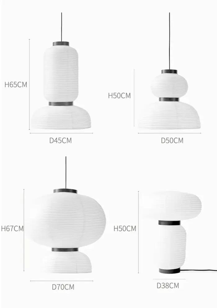 Lampe en papier de riz minimaliste moderne chez l'habitant japonais Noguchi courageux