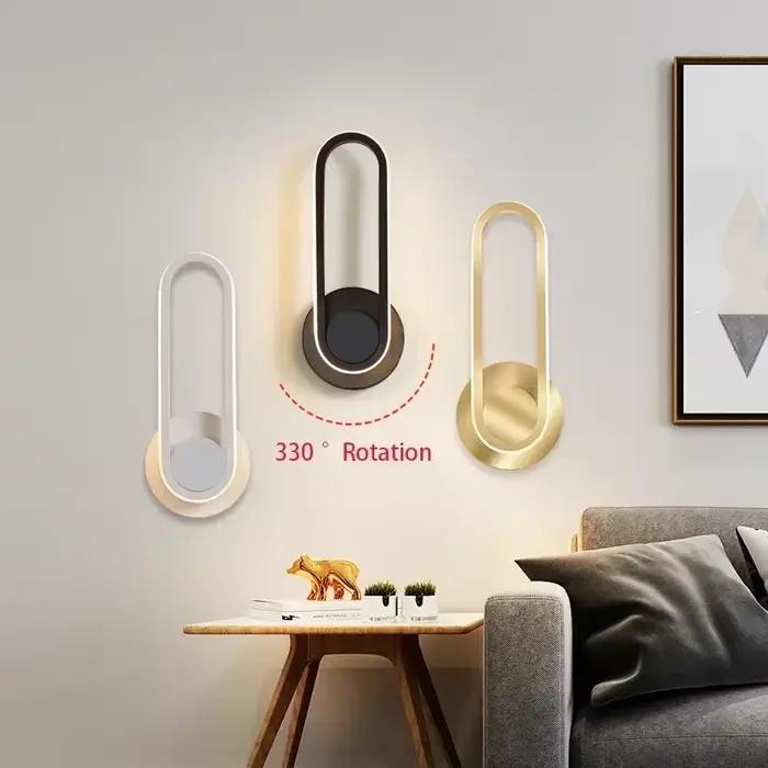 Applique murale LED rotative moderne pour allée escalier chambre chevet salon salle à manger balcon éclairage intérieur