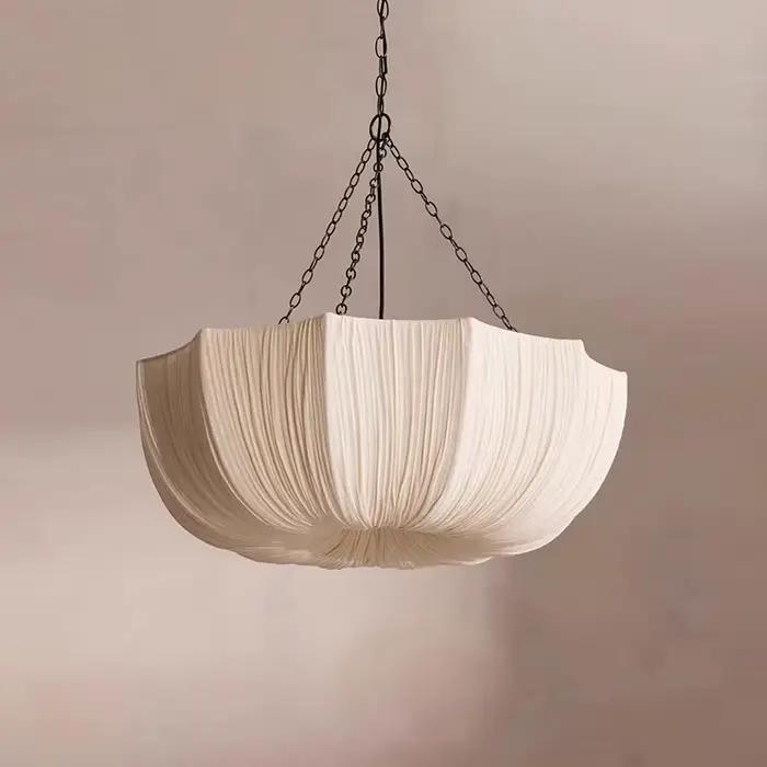 Japonais Wabi Sabi rétro tissu pendentif lumières salon salle à manger Lustre éclairage décor à la maison chambre
