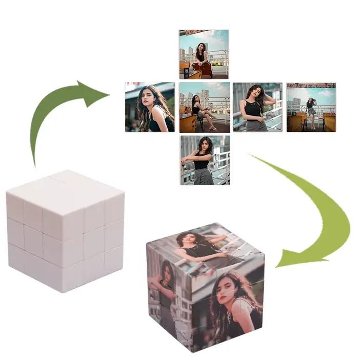 Puzzle photo personnalisé - Graphisme rotatif personnalisé avec 6 photos, parfait pour la décoration intérieure, cadeau idéal pour les couples