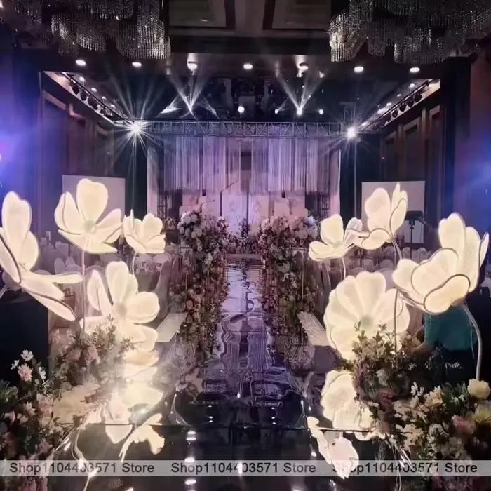 Lampe à fleurs LED pivoine en soie pour décoration de mariage et événements spéciaux intérieurs blanc chaud lumière dentelle tulipe浪漫灯光装饰吊灯-牡丹白炽LED蕾丝花婚礼装饰内部照明光源牡丹白炽LED蕾丝花婚礼装饰特殊场合