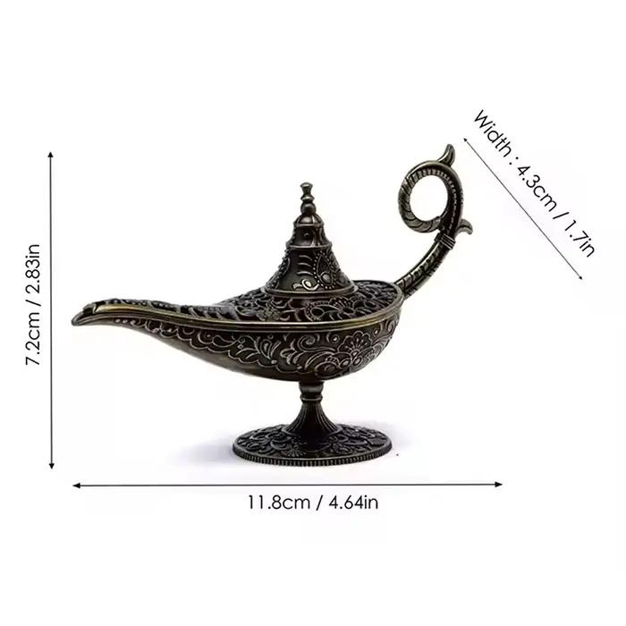 Brûleur d'encens en métal de style antique pour décoration de maison, brûleur d'encens conique, motifs floraux classiques, ambiance orientale, cadeau unique