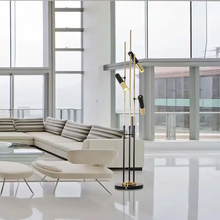Lampe LED autoportante en fer au design nordique, éclairage d'intérieur, avec intervalles réglables, disponible en noir et en or, luminaire décoratif de plafond, idéal pour un salon, une chambre à cou