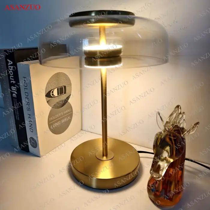 ASANZUO fumée gris verre lampes de Table moderne salon chambre chevet petite lampe de bureau décor intérieur ambre