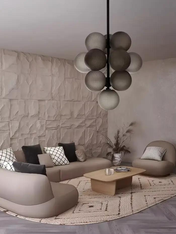 Post-moderne raisin lampe série personnalité décor à la maison élégant LED lustres créatif violet ondulation chambre boule pendentif lumières