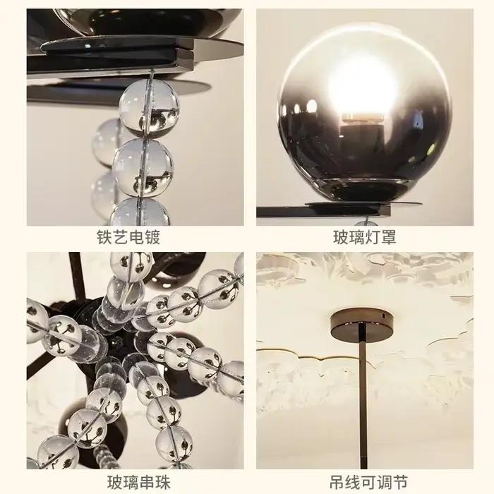 Plafonnier au Design Rétro Français, Design Luxueux, Haut de Gamme, Luminaire Décoratif de Plafond, Idéal pour un Salon ou une Chambre à Coucher