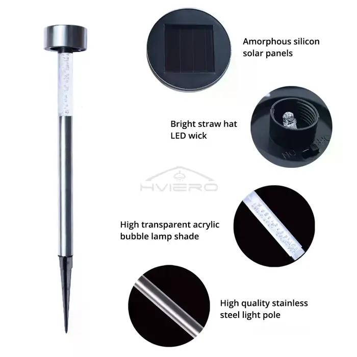 Solaire acrylique petit Tube lampe jardin extérieur paysage éclairage voie Patio cour parc pelouse Villa décoration lumière étanche