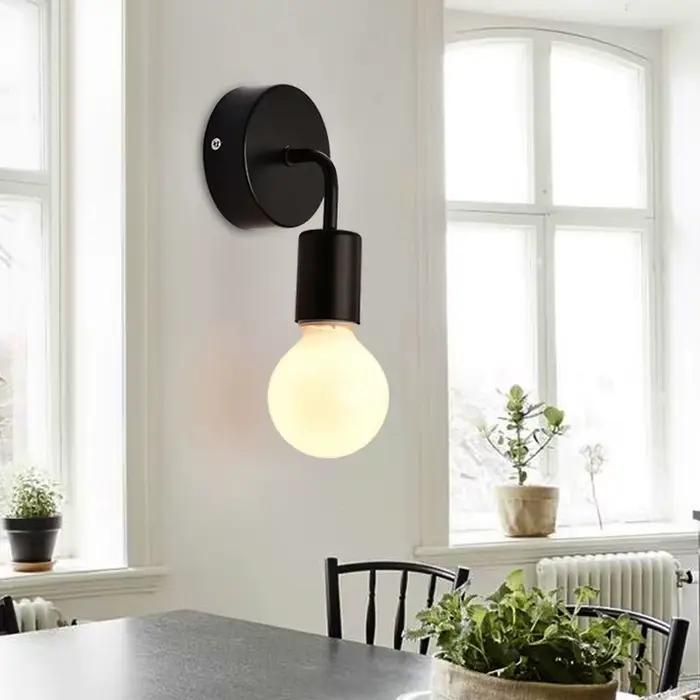 Applique murale moderne nordique en fer noir E27