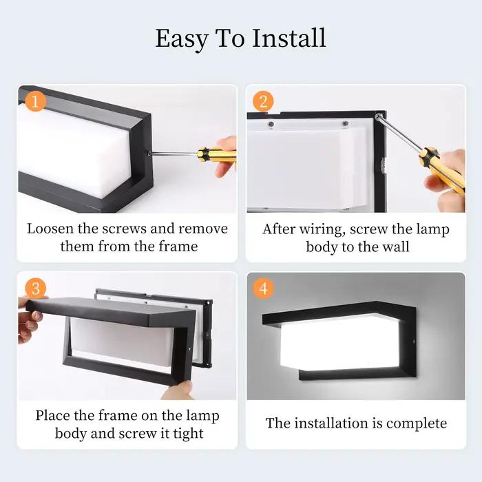 LED Vintage Rectangle applique intérieure extérieure éclairage décoratif pour porche salon chambre cour balcon décor à la maison