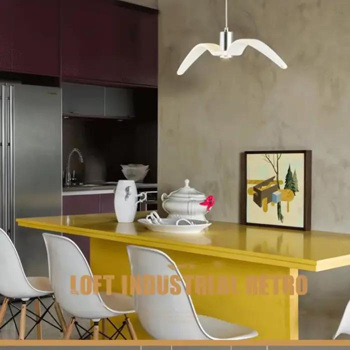 2025 lampe à suspension moderne mouette Design Led lustres créatifs pour Bar/cuisine oiseaux lustre plafonnier Luminaire