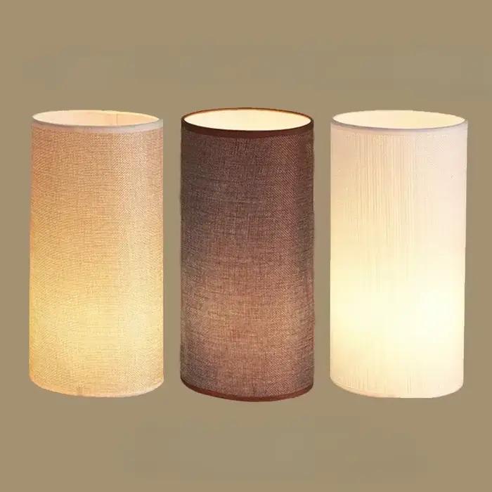 Abat-jour en lin Reachyaea tube droit pour lampes de table tissu doux et léger accessoires de lampes suspendues de chevet d'hôtel six couleurs minimalistes sophistiquées chambre bureau salon
