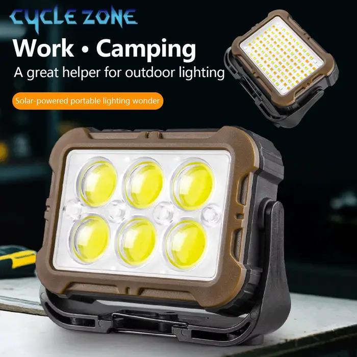 Lampe de travail à charge solaire 360 ° Projecteur rotatif Portable pour tente