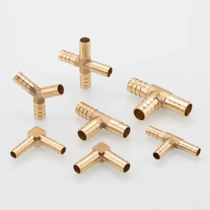Connecteur de Raccord de Tuyau en Laiton à Trois Voies, Adaptateur de Type T 3, 4mm, 5mm, 6mm, 8mm, 10mm, 12mm, 16mm, 19mm