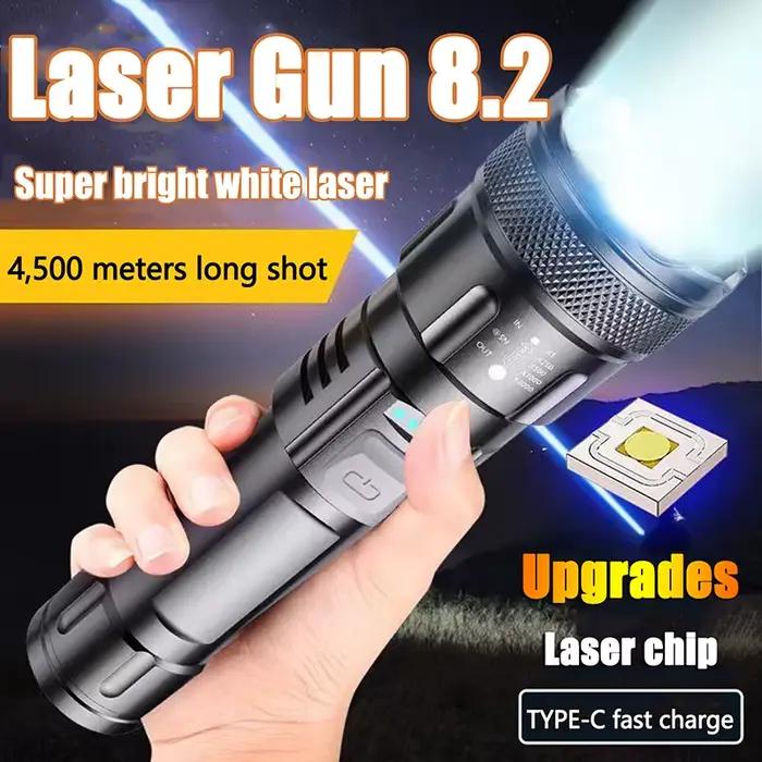Lampe de poche LED ultra lumineuse, lanterne super injuste, torche n'aime, batterie intégrée, aste par USB, lampe étanche