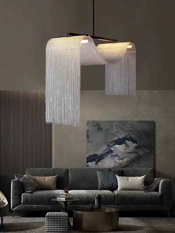 Luminaires suspendus modernes pour salon à plafond haut, décoration intérieure, lampes LED design pour plafond, loft, escalier