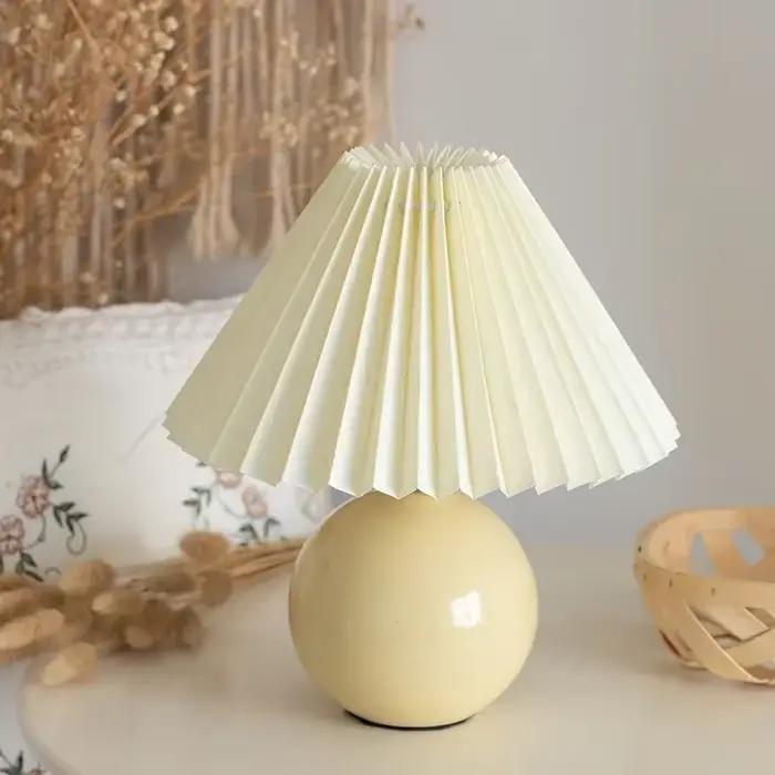 Nouveau abat-jour plissé pour lampe de Table lampadaires sur pied Style coréen abat-jour plissé mignon lampe de bureau abat-jour lampes de chambre E27