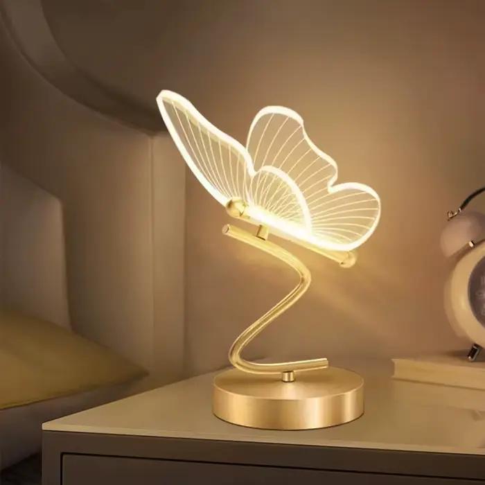 Lampe de Table LED éclairage intérieur bouton de commutation décoration de la maison chambre chevet salon Restaurant nordique papillon lampes de bureau