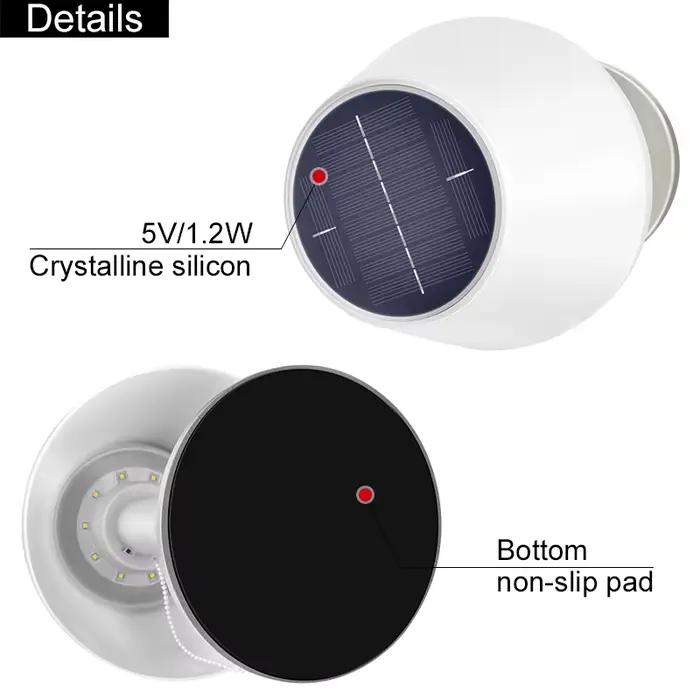 Veilleuse LED solaire en acier inoxydable pour table
