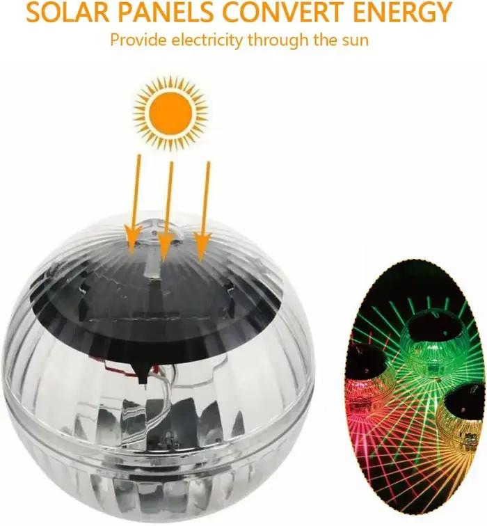 Lumières flottantes solaires piscine LED étanche énergie solaire multicolore/changement chaud lampe à dérive d'eau pour étang de réservoir de poissons