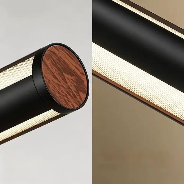 Lustre linéaire italien noir à LED pour restaurant