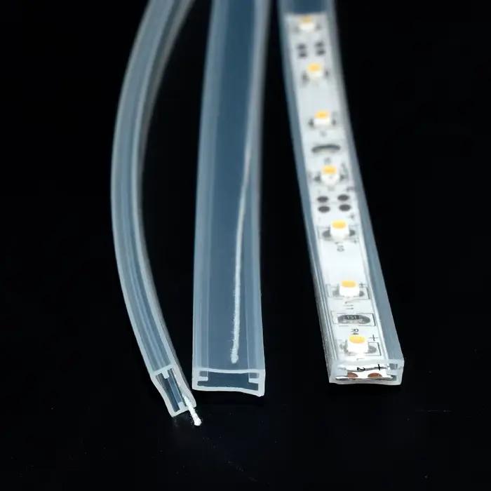 Tube LED néon en silicone 2835 5050 1210, housse de protection flexible transparente/blanc laiteux/noir, étanche pour bande lumineuse de 8 à 12mm